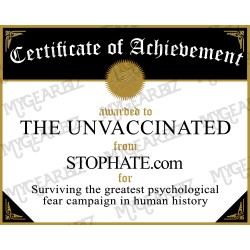 Certificate for the Unvaxxed Certificate for the Unvaxxed